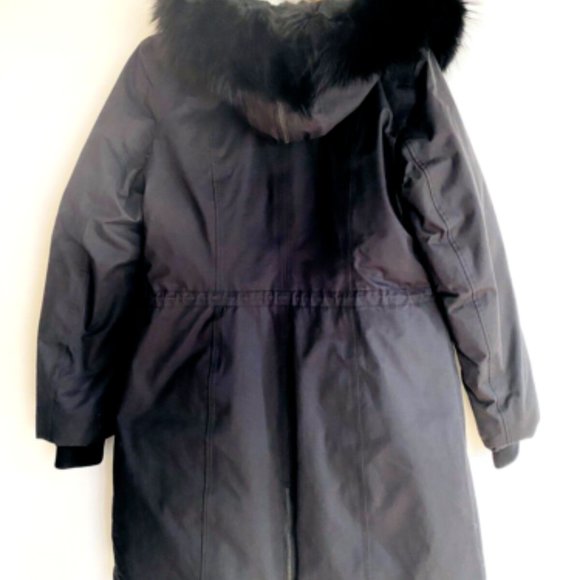 Mackage Enia L Lavish Fur Trim Down Coat Large Black WARM! Womens - Picture 8 of 10